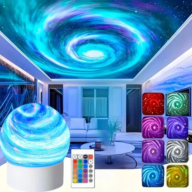 2-in-1 Ocean Wave Projector Light & Northern Aurora Lamp | 16 Colors RGB Night Light Projector  | Bedroom Mood Lamp