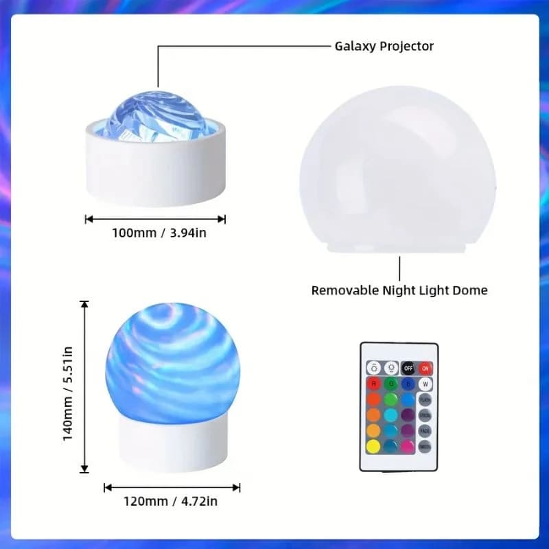 2-in-1 Ocean Wave Projector Light & Northern Aurora Lamp | 16 Colors RGB Night Light Projector  | Bedroom Mood Lamp