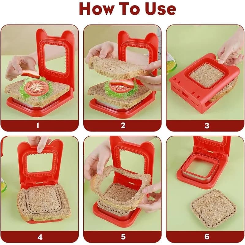 2-in-1 Sandwich Cutter & Sealer | Kids Bread Cutter, Decruster & Uncrustable Sandwich Maker | Random Color