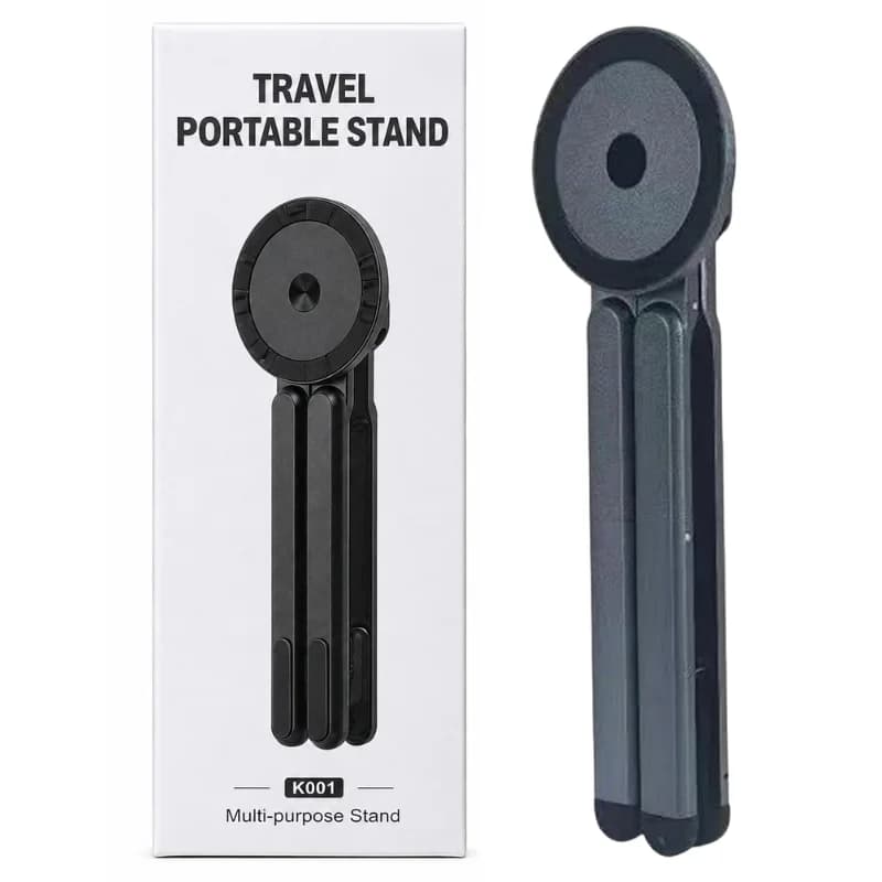 3-in-1 Magnetic Foldable  Stand |Model K001 | Aluminum Alloy Phone laptop & Tablet Holder | 8-Level Adjustable Height | 360° Rotating Base | Portable Travel Stand