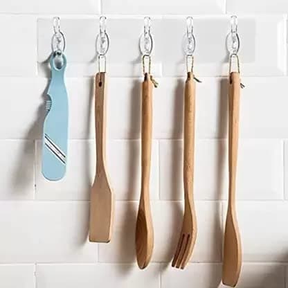 6-in-1 Heavy-Duty Self-Adhesive Wall Hooks | Waterproof Transparent Hooks