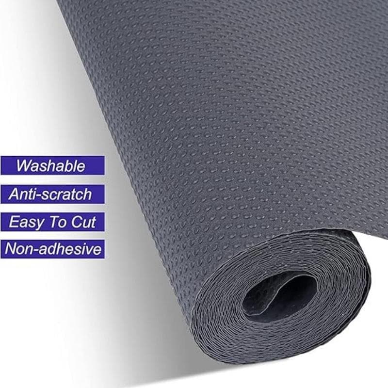 Anti-Slip Fridge & Shelf Mat | Waterproof Washable Liner for Kitchen Drawers Cabinets | Brown