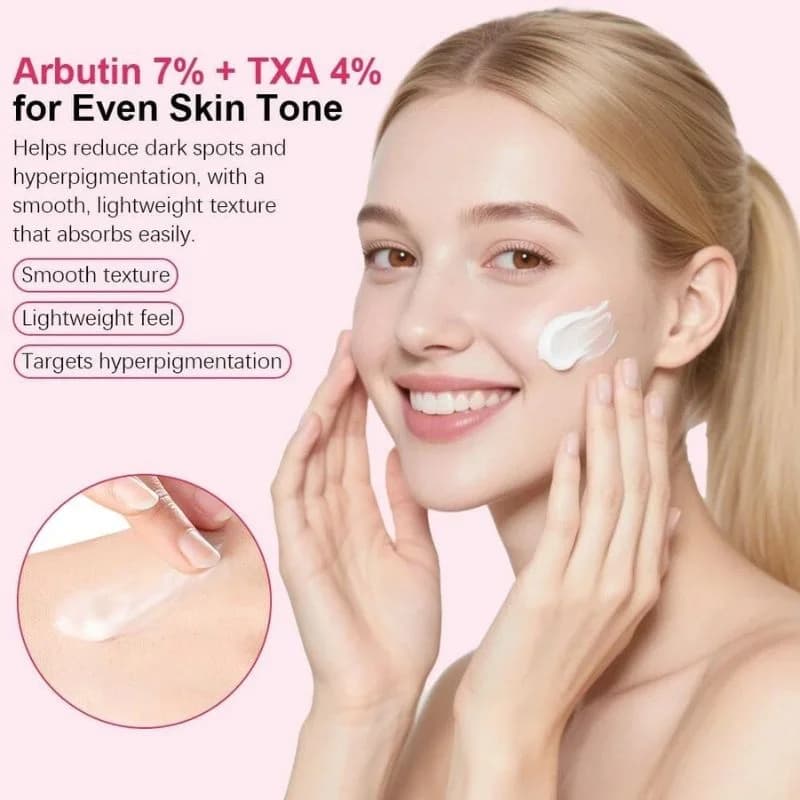 Arbutin 7% + Tranexamic Acid 4% Cream | Brightening Moisturizer for Dark Spots, Uneven Tone & Hydration | 50g