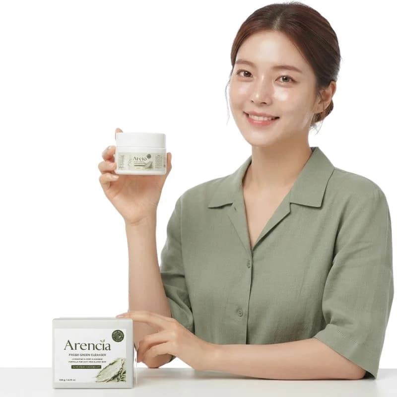 Arencia Fresh Green Rice Mochi Cleanser  | Low pH Facial Cleanser with Rice Powder & Green Tea | Hydrating Deep Cleansing | 120g