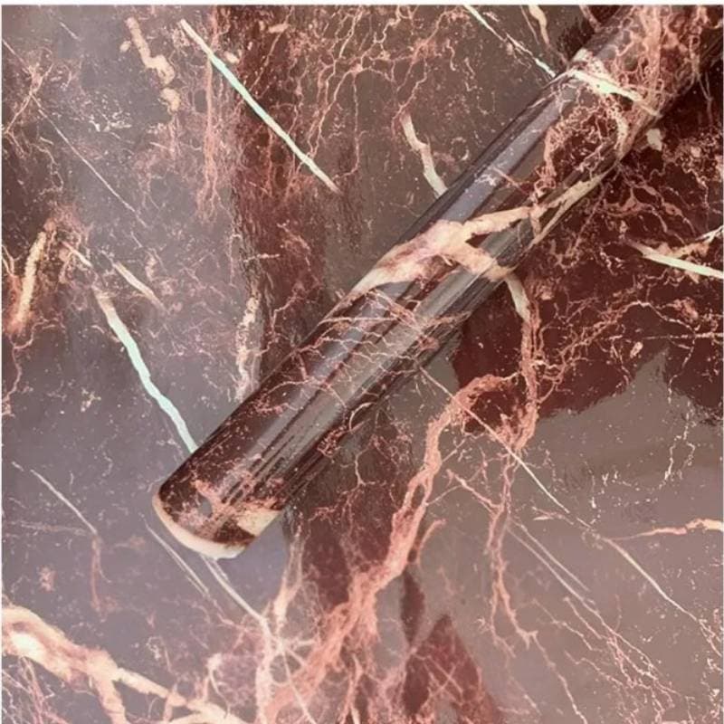 Autumn Brown | Marble Sheet Sticker 60x200cm | Waterproof Self-Adhesive PVC Wallpaper for Furniture Walls