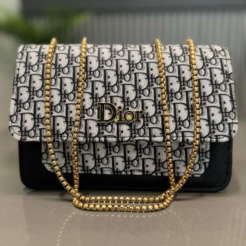 Black | Dior Oblique Canvas & Leather Flap Clutch | Luxury Designer Handbag for Women
