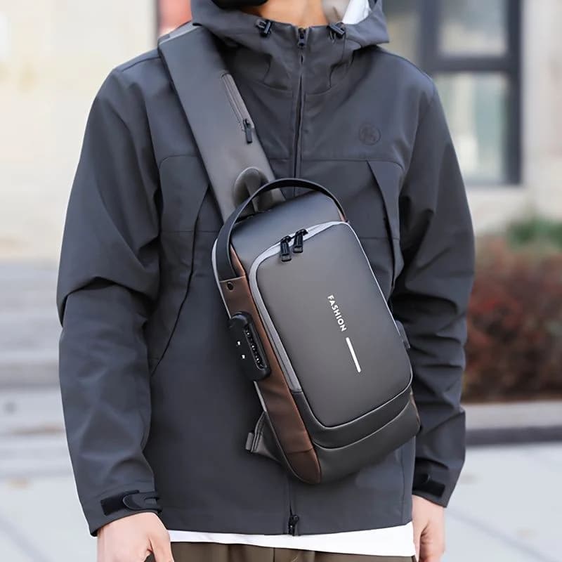 Black Multifunction Anti-Theft USB Charging Crossbody Shoulder Bag | Stylish, Secure & Travel-Ready