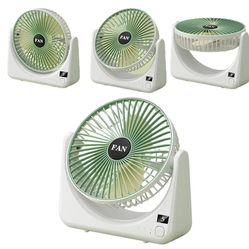 Circular Rechargeable Desktop  Fan | Model QL-01 | 3 Speed Personal Cooling Fan | Quiet Air Circulator for Home, Office & Travel | Random Color