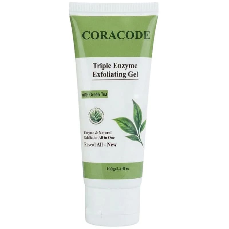 Coracode Triple Enzyme Exfoliating Gel With Green Tea | Facial Exfoliating Gel for Dead Skin & Skin Texture | 100g