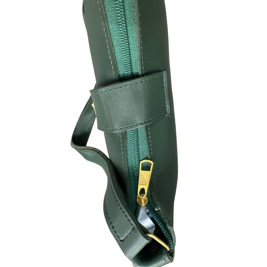 Crescent Leather Luxury Shoulder Bag for Women | Deep Green