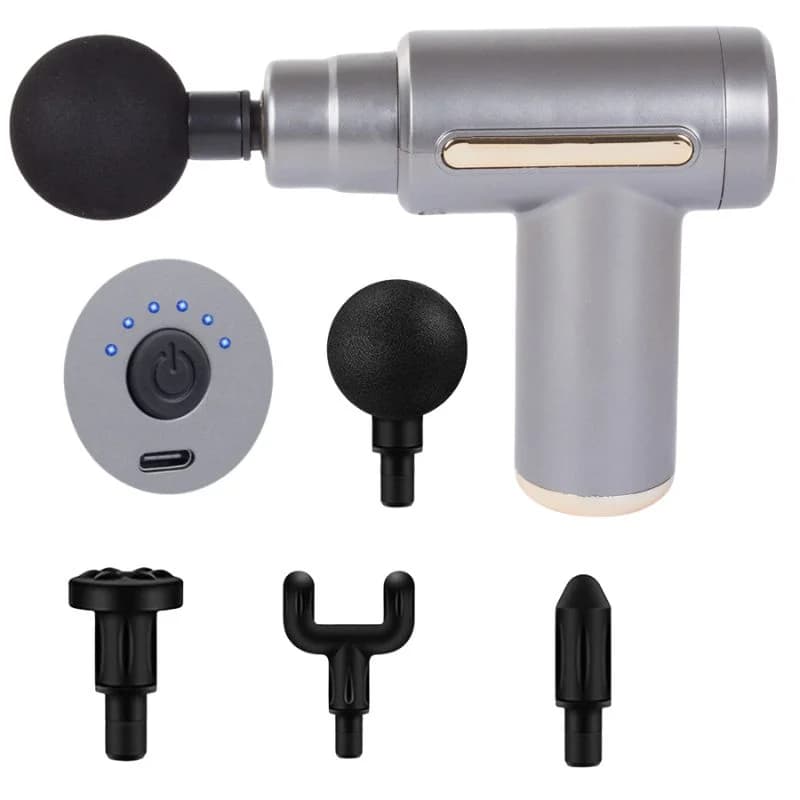 Deep Tissue Muscle Massage Gun | Fascia Relaxation Massage Gun with 6 Speed Levels & 4 Massage Heads | Random Color