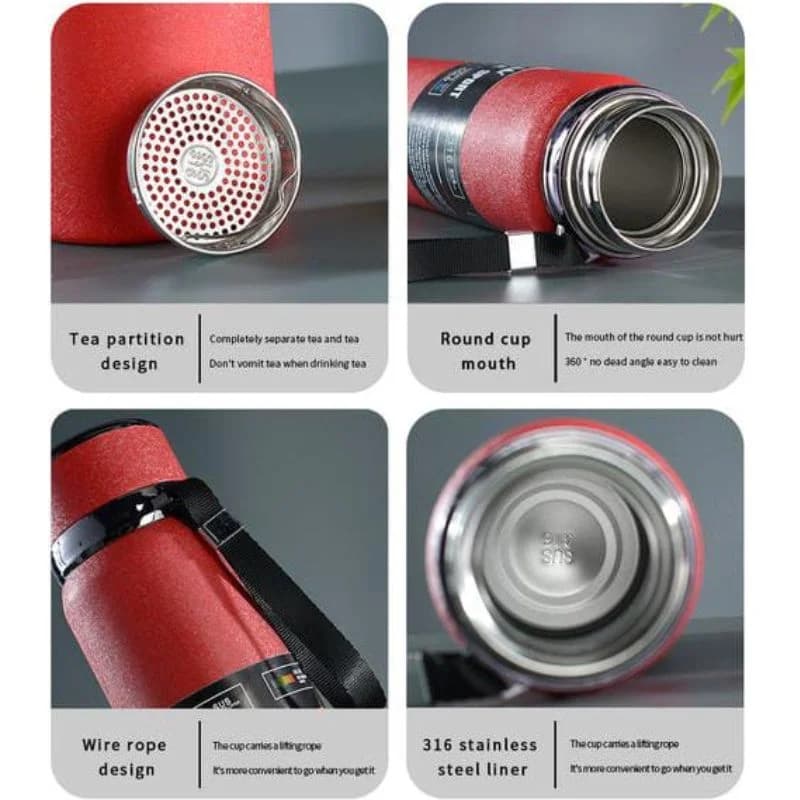 Digital Smart Vacuum 800ml Water Bottle | Stainless Steel Insulated Sports Bottle with LED Temperature Display | Hot & Cold | Random colors