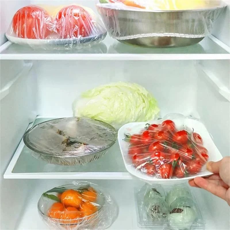Disposable & Reusable Elastic Food Covers | Transparent Bowl & Plate Covers | Stretchable Dustproof Food Storage Covers | Kitchen Freshness Protector | 100Pcs