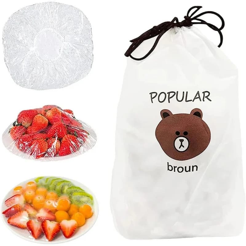 Disposable & Reusable Elastic Food Covers | Transparent Bowl & Plate Covers | Stretchable Dustproof Food Storage Covers | Kitchen Freshness Protector | 100Pcs