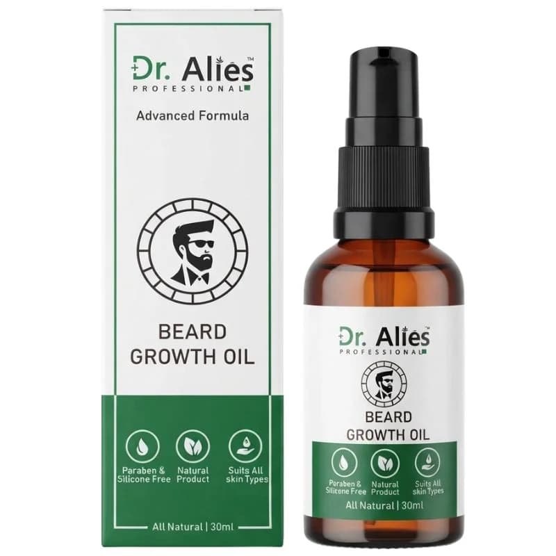 Dr. Alies Professional Beard Growth Oil | Natural Beard Care Oil for Patchy & Thin Beards | Moisturizing, Itch & Dandruff Care | 30ml