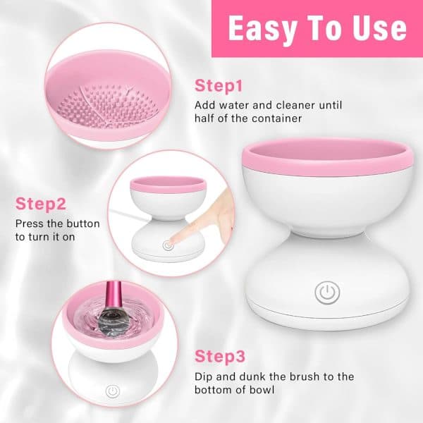 Electric Makeup Brush Cleaner Machine | Automatic USB Rechargeable Brush Washer | Gentle Silicone Cleaning