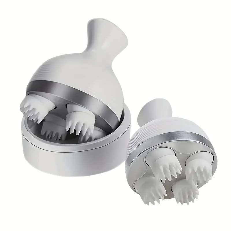Electric Scalp Massager with 4 Clusters | Rechargeable & Full-Body Relaxation