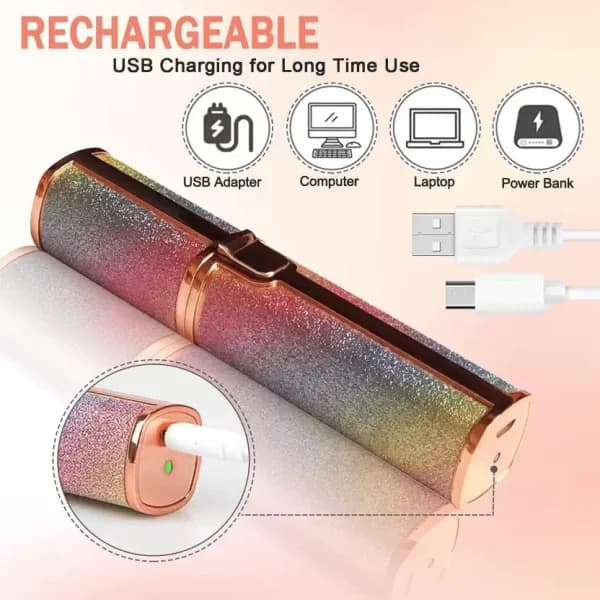 Flawless 2-in-1 Eyebrow Trimmer | Rechargeable Hair Remover with USB Charging Cable & Cleaning Brush