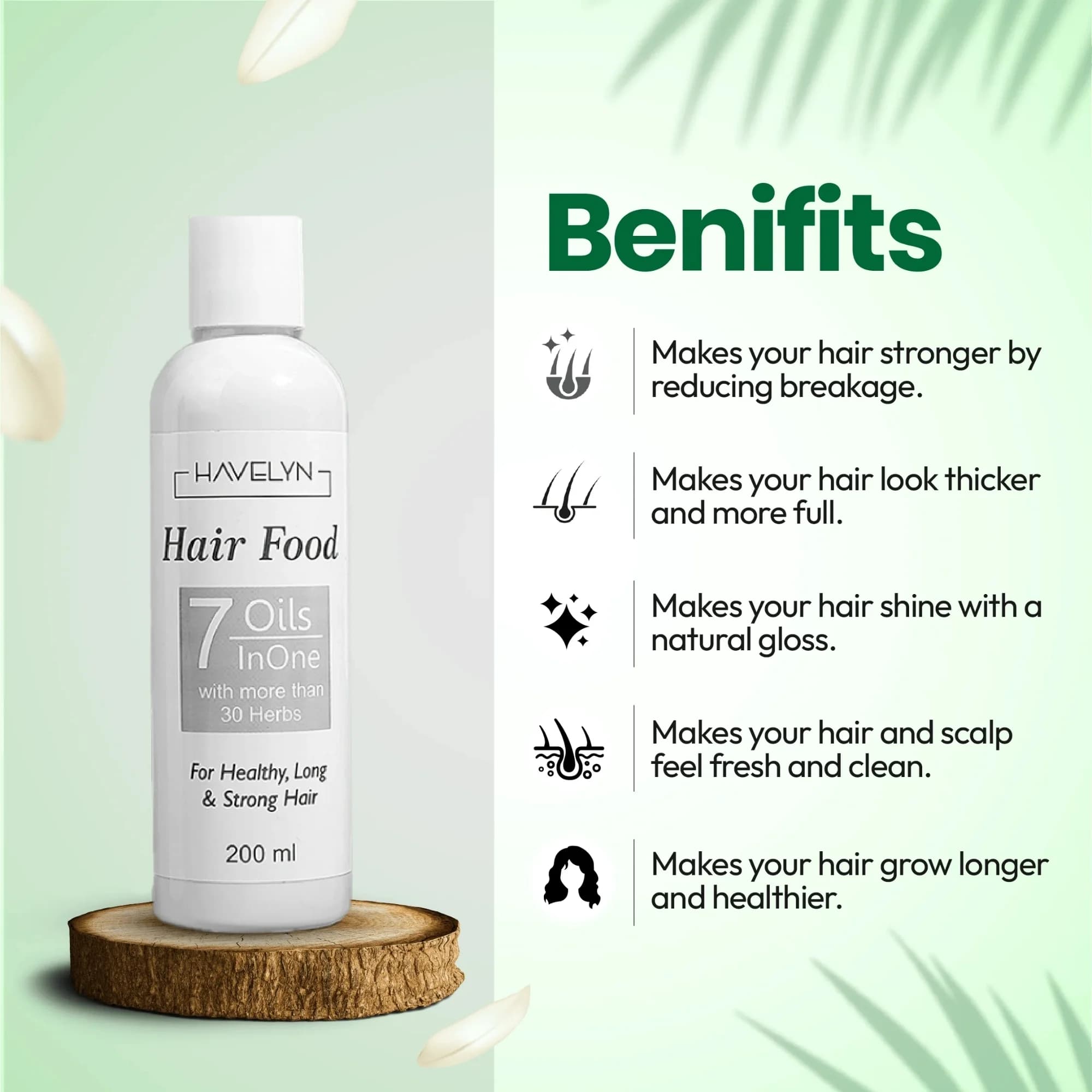 Havelyn Hair Food Oil 200ml | 7 Oils & 30+ Herbal Extracts for Strong & Healthy Hair