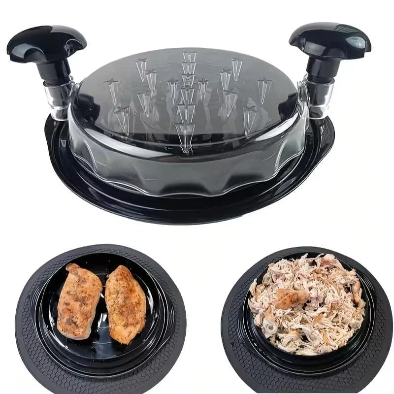 Manual Chicken Shredder Tool with Twist Handle | Model LT-9901 | Meat Shredder for Chicken, Beef & Pork | Pulling & Mincing Kitchen Gadget with Lid | Black
