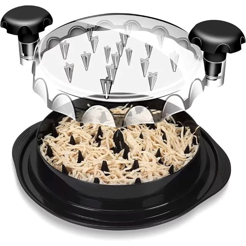 Manual Chicken Shredder Tool with Twist Handle | Model LT-9901 | Meat Shredder for Chicken, Beef & Pork | Pulling & Mincing Kitchen Gadget with Lid | Black