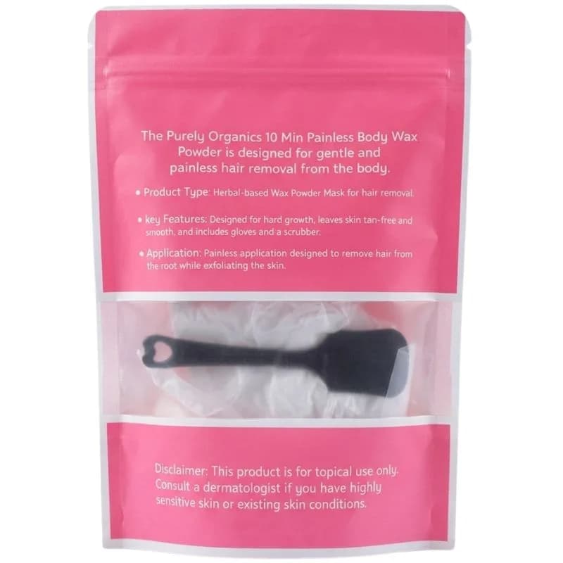 Meow Club 10-Min Painless Body Wax Powder with Spoon | Orange Hair Removal Wax for Smooth Skin