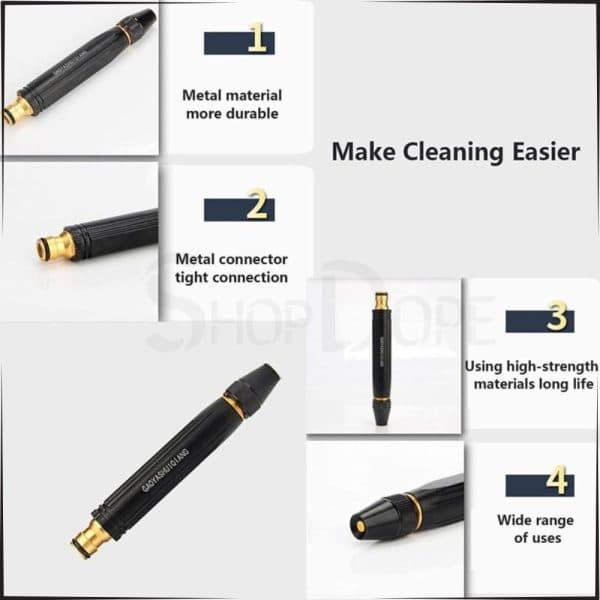 Metal High-Pressure Adjustable Nozzle Water Spray Gun | Heavy-Duty Brass Hose Sprayer for Cleaning & Watering