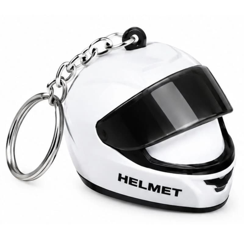 Mini Motorcycle Helmet Keychain with LED | Full Face Helmet Pendant with Movable Visor | Bike, Car & Backpack Key Ring | Random Color