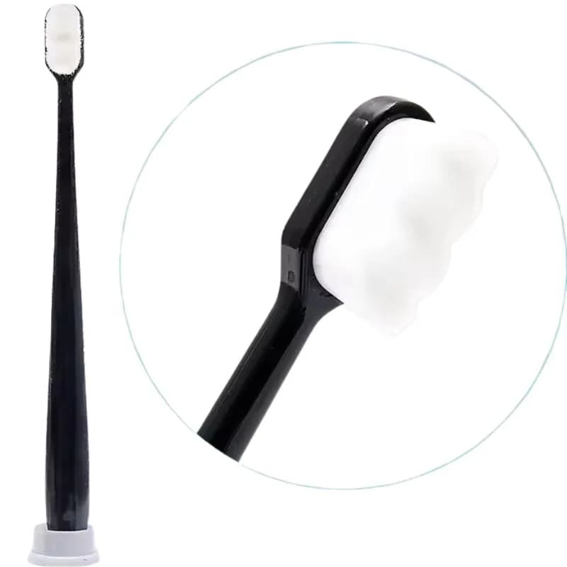 Nano Toothbrush with Travel Case | Ultra Soft Micro-Nano Bristles | For Sensitive Gums, Adults & Kids | Black