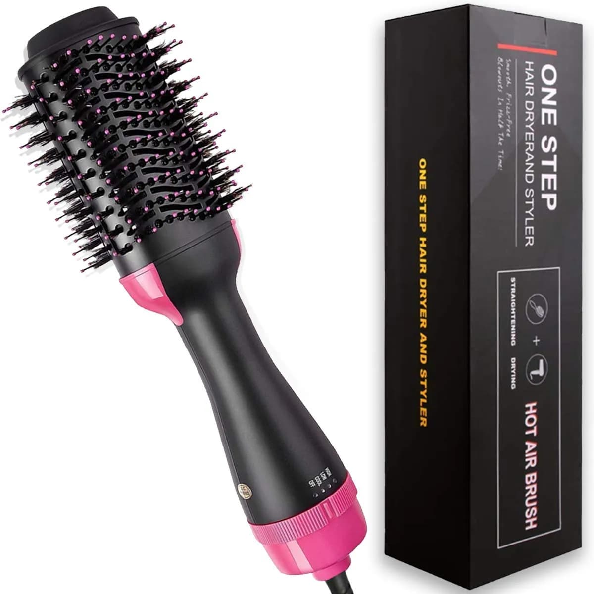 One Step Hot Air Brush | 3-in-1 Dryer, Straightener & Volumizer for Effortless Styling