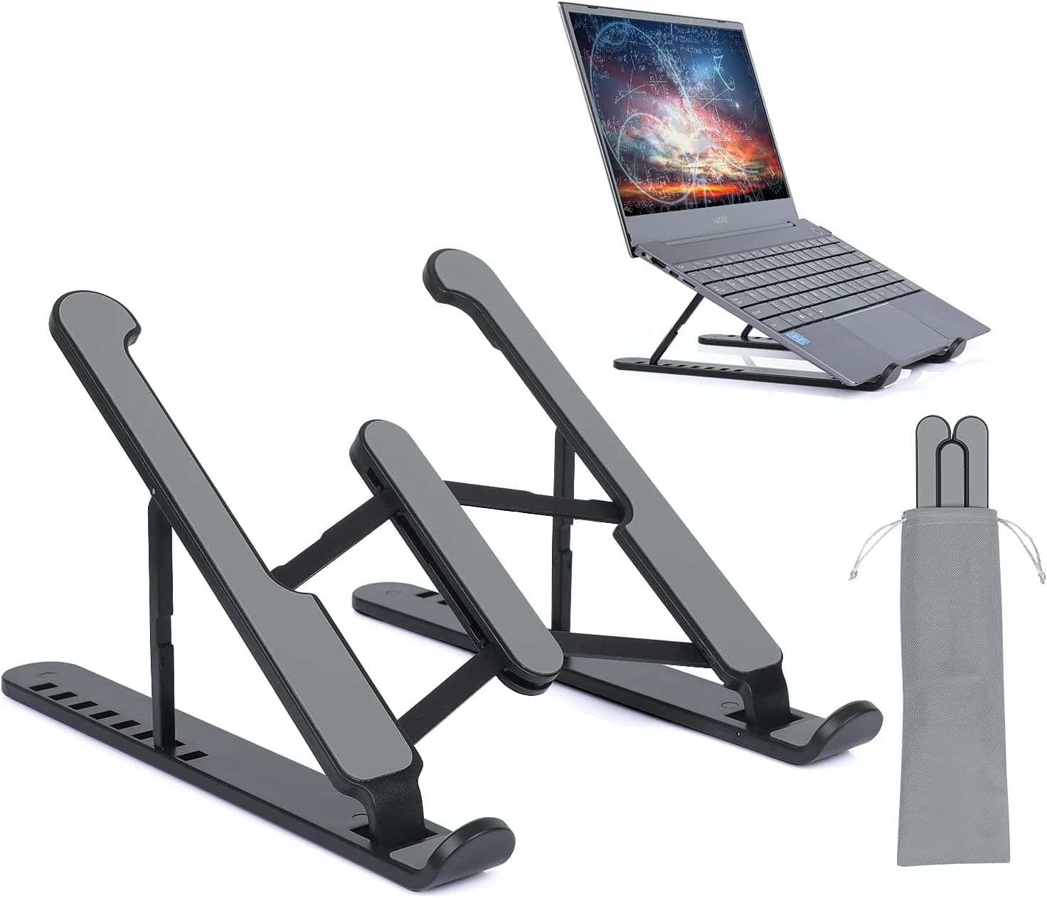 Plastic Foldable & Portable Laptop Stand | Lightweight Adjustable Laptop Holder | High-Quality ABS