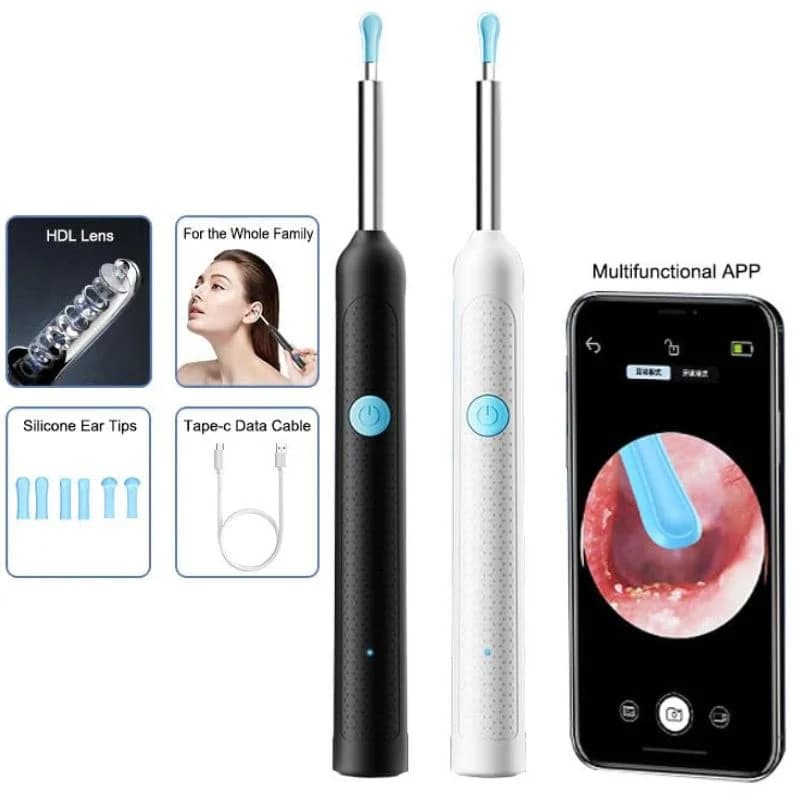 Smart Visual Ear Cleaner with 1080P HD Camera | Wireless Ear Wax Removal Otoscope | LED Ear Cleaning Tool for Android & iOS | Rechargeable & Portable