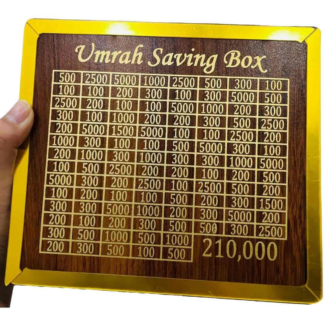 Umrah Saving Box - Premium Wooden | Save PKR 210,000 in 280 Days