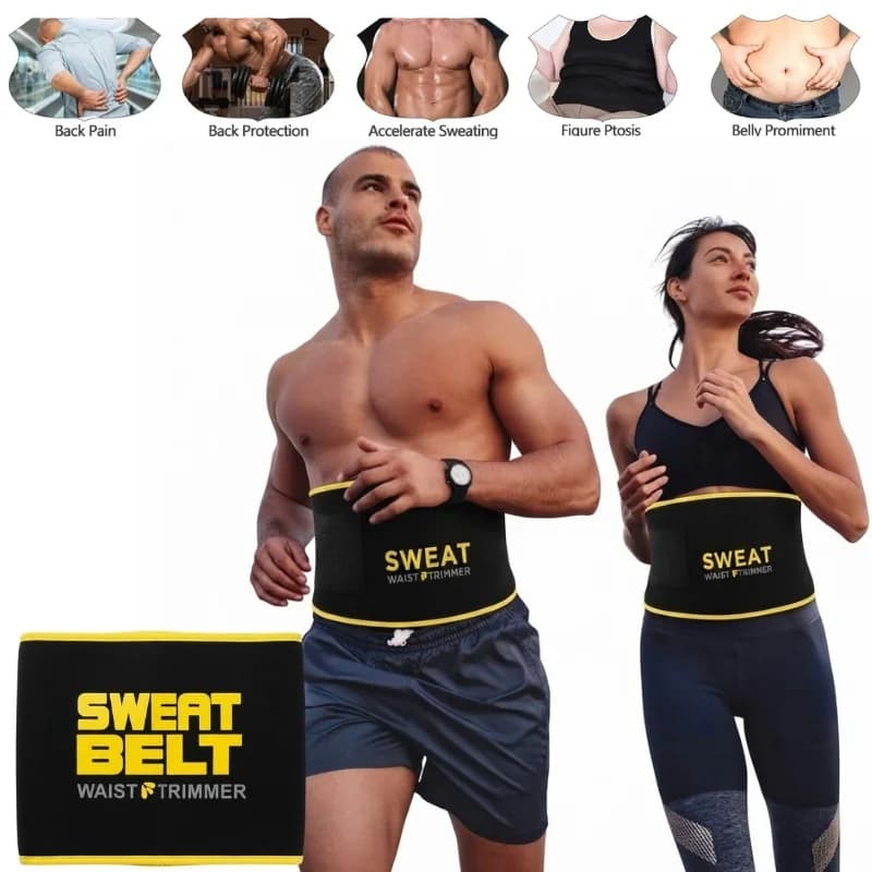 Waist Trimmer Belt for Men & Women | Adjustable Sweat Belt for Workout & Gym | Tummy Support & Body Shaper | Free Size | Pack of 1