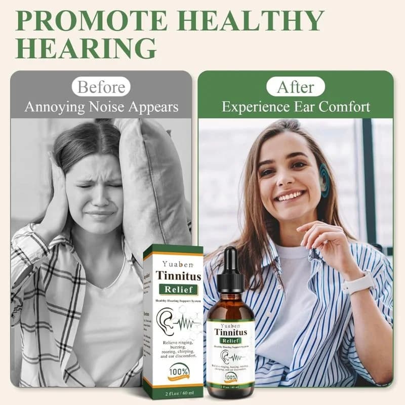 Yuaben Tinnitus Relief Drops | Healthy Hearing Support System | Ear Care Drops for Ringing, Buzzing & Ear Wellness | 60ml